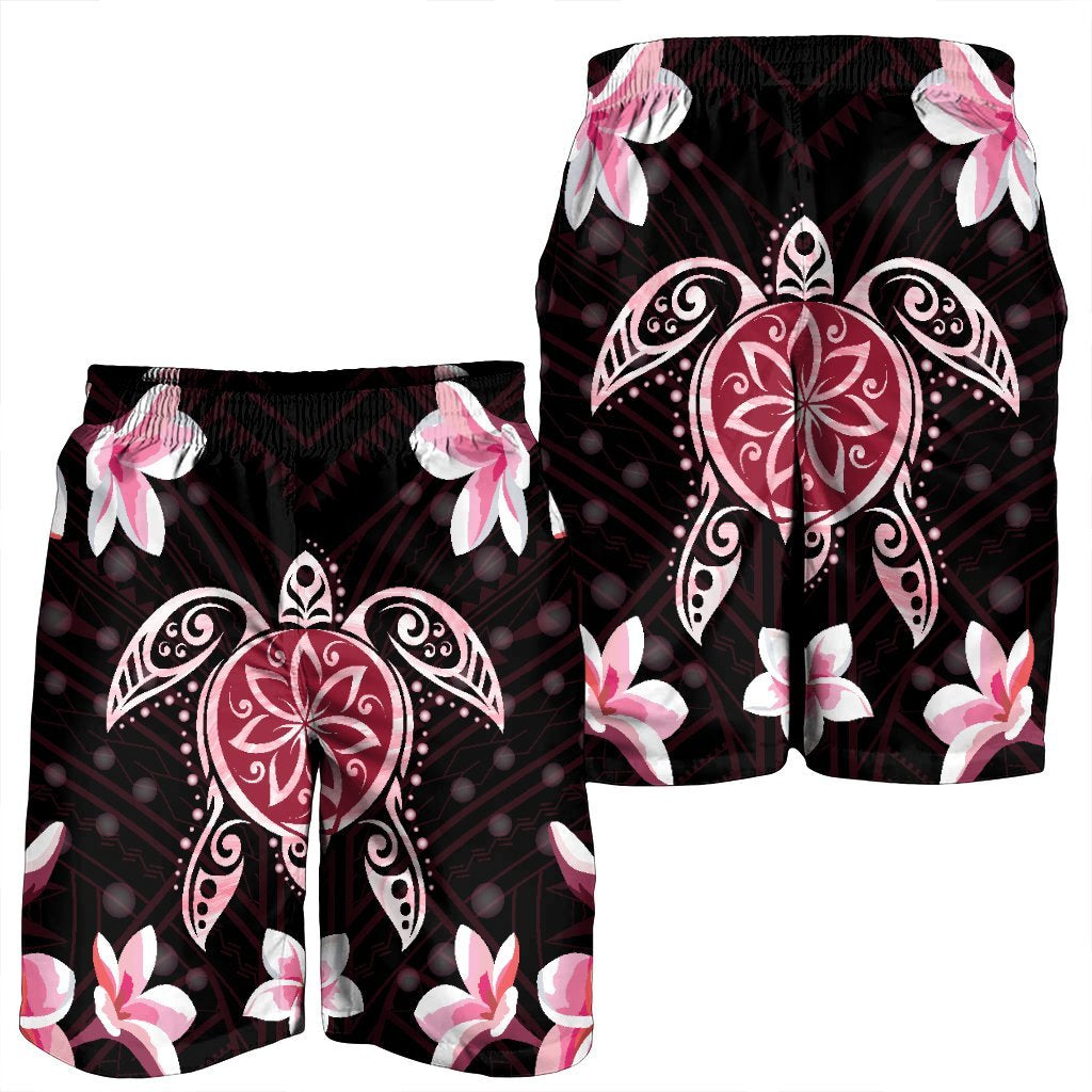 Hawaiian Pinky Turtle Plumeria Men's Shorts AH - Polynesian Pride