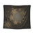 Hawaiian Plumeria Hibiscus Turtle Under Sea Polynesian Tapestry Gold AH Wall Tapestry Black - Polynesian Pride