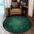 Hawaiian Plumeria Hibiscus Turtle Under Sea Polynesian Round Carpet Green AH - Polynesian Pride