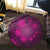 Hawaiian Plumeria Hibiscus Turtle Under Sea Polynesian Round Carpet Pink AH - Polynesian Pride