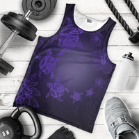 Hawaiian Plumeria Hibiscus Turtle Under Sea Polynesian Tank Top Purple AH - Polynesian Pride