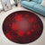 Hawaiian Plumeria Hibiscus Turtle Under Sea Polynesian Round Carpet Red AH - Polynesian Pride