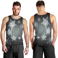 Hawaiian Plumeria Hibiscus Turtle Under Sea Polynesian Tank Top White AH - Polynesian Pride