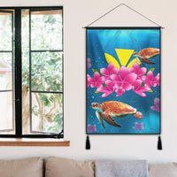 Hawaiian Plumeria Kanaka Turtle Sea Polynesian Hanging Poster - AH - Polynesian Pride
