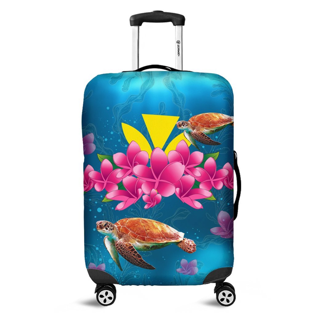 Hawaiian Plumeria Kanaka Turtle Sea Polynesian Luggage Covers - AH Black - Polynesian Pride