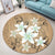 Hawaiian Plumeria Polynesian Round Carpet - Gold - AH - Polynesian Pride