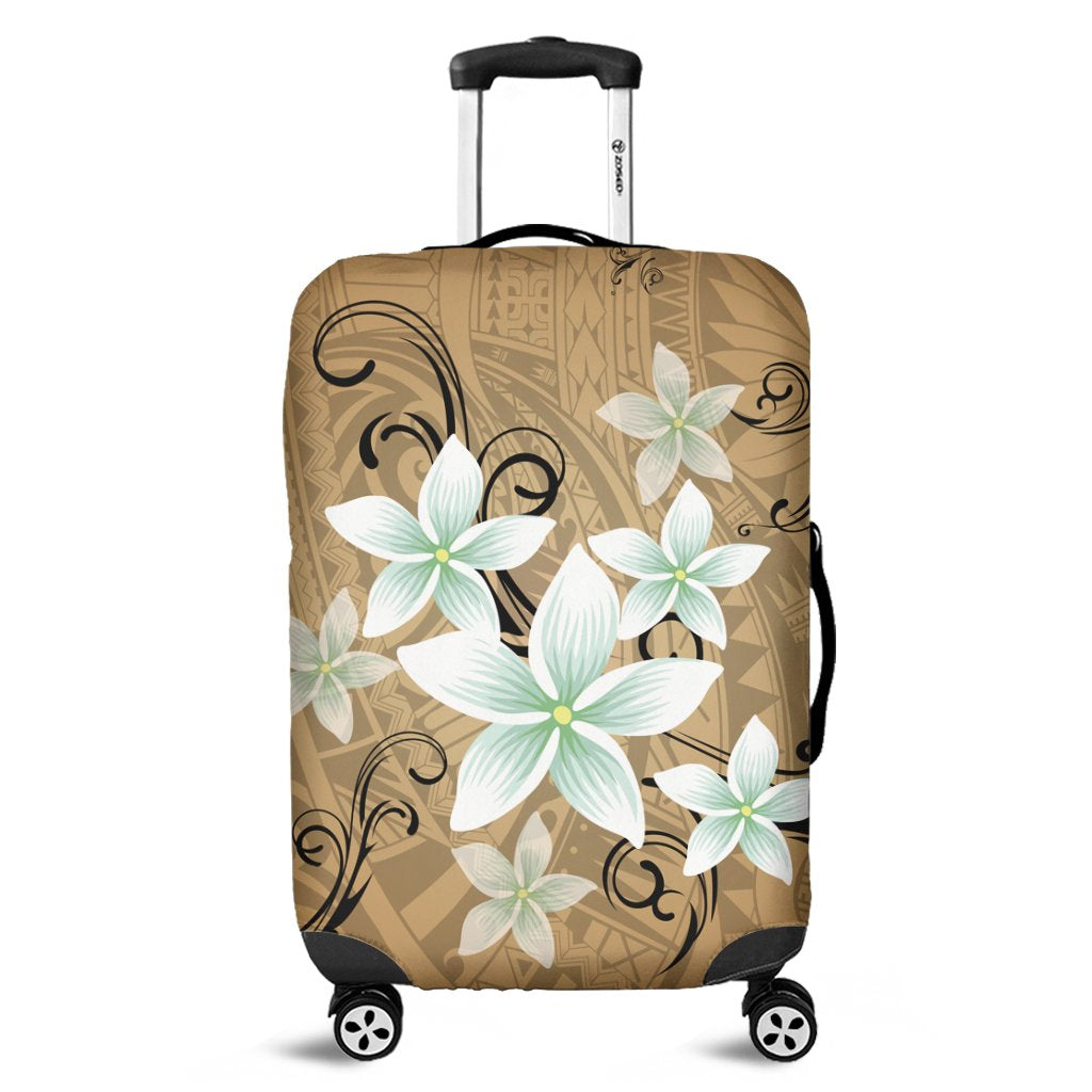 Hawaiian Plumeria Polynesian Luggage Covers - Gold - AH Black - Polynesian Pride