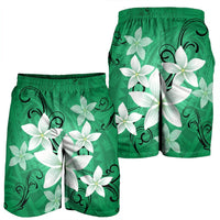 Hawaiian Plumeria Polynesian Men's Shorts - Green - AH - Polynesian Pride
