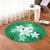 Hawaiian Plumeria Polynesian Round Carpet - Green - AH - Polynesian Pride