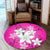 Hawaiian Plumeria Polynesian Round Carpet - Pink - AH - Polynesian Pride