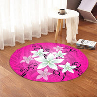 Hawaiian Plumeria Polynesian Round Carpet - Pink - AH - Polynesian Pride