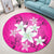 Hawaiian Plumeria Polynesian Round Carpet - Pink - AH - Polynesian Pride