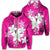 Hawaiian Plumeria Polynesian Zip Hoodie Pink Unisex Art - Polynesian Pride