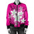 Hawaiian Plumeria Polynesian Bomber Jacket - Pink - AH - Polynesian Pride