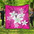 Hawaiian Plumeria Polynesian Premium Quilts - Pink - AH Black - Polynesian Pride