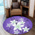 Hawaiian Plumeria Polynesian Round Carpet - Purple - AH - Polynesian Pride