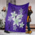 Hawaiian Plumeria Polynesian Premium Blankets - Purple - AH - Polynesian Pride