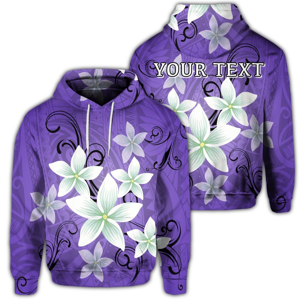 Custom Hawaiian Plumeria Polynesian Hoodie Purple Unisex Art - Polynesian Pride