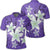 Hawaiian Plumeria Polynesian Polo Shirt Purple Unisex Black - Polynesian Pride