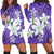 Hawaiian Plumeria Polynesian Hoodie Dress - Purple - AH Black - Polynesian Pride