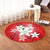 Hawaiian Plumeria Polynesian Round Carpet - Red - AH - Polynesian Pride