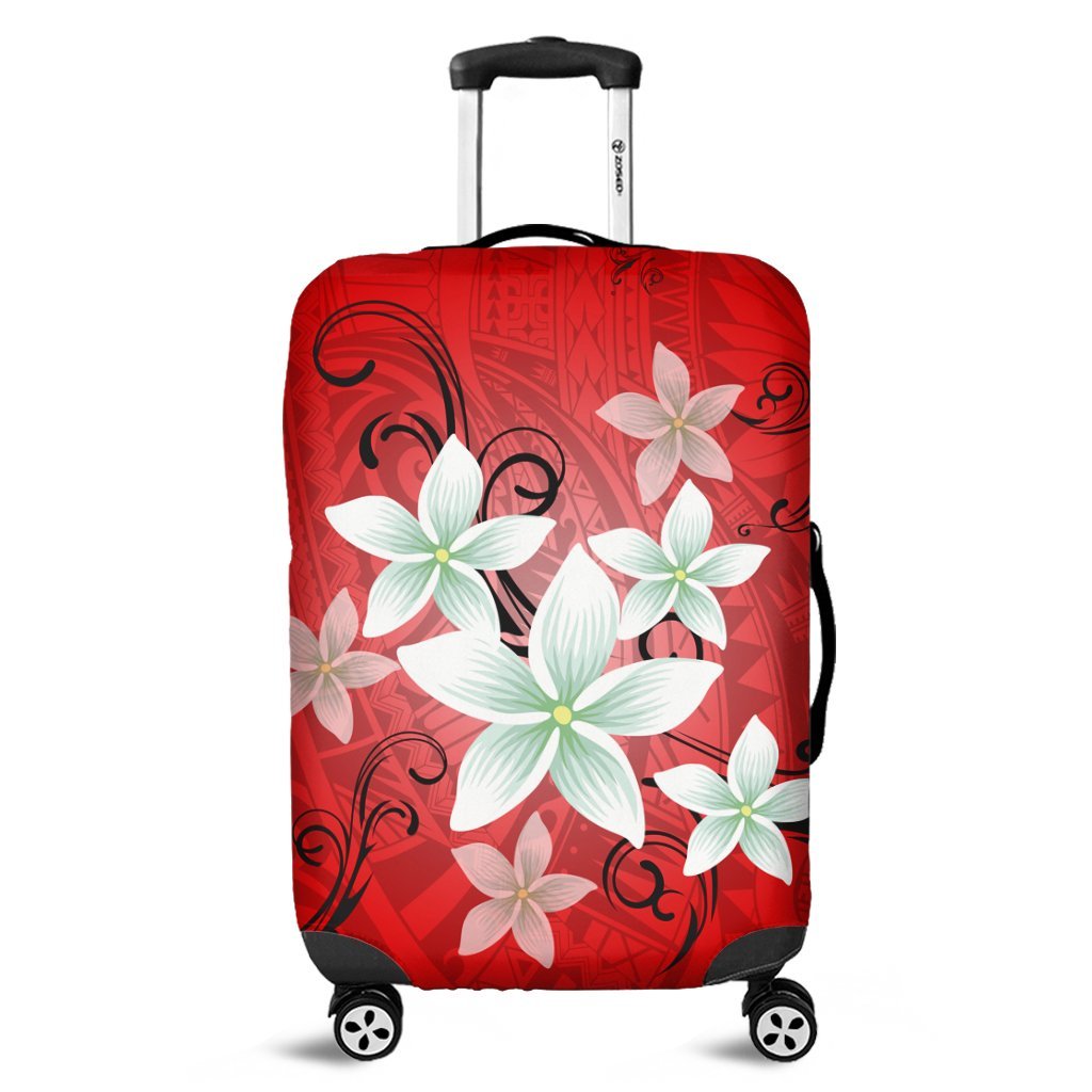 Hawaiian Plumeria Polynesian Luggage Covers - Red - AH Black - Polynesian Pride