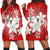 Hawaiian Plumeria Polynesian Hoodie Dress - Red - AH Black - Polynesian Pride