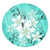 Hawaiian Plumeria Polynesian Round Carpet - Turquoise - AH Round Carpet Luxurious Plush - Polynesian Pride