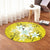 Hawaiian Plumeria Polynesian Round Carpet - Yellow - AH - Polynesian Pride