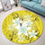 Hawaiian Plumeria Polynesian Round Carpet - Yellow - AH - Polynesian Pride