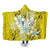 Hawaiian Plumeria Polynesian Hooded Blanket - Yellow - AH Hooded Blanket White - Polynesian Pride