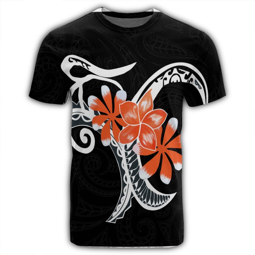 Hawaiian Plumeria Polynesian Orange T Shirt AH - Polynesian Pride