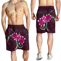 Hawaiian Plumeria Polynesian Pink Men's Shorts - AH - Polynesian Pride