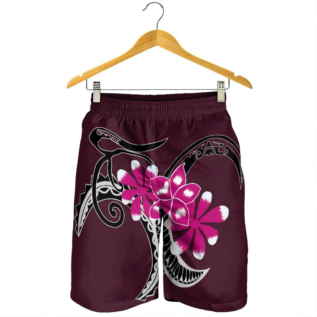 Hawaiian Plumeria Polynesian Pink Men's Shorts - AH - Polynesian Pride