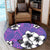 Hawaiian Plumeria Tribal Pink Polynesian Round Carpet Blue AH - Polynesian Pride