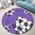 Hawaiian Plumeria Tribal Pink Polynesian Round Carpet Blue AH - Polynesian Pride