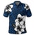 Hawaiian Plumeria Tribal Polynesian Polo Shirt Blue - Polynesian Pride