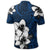 Hawaiian Plumeria Tribal Polynesian Polo Shirt Blue - Polynesian Pride