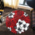 Hawaiian Plumeria Tribal Polynesian Round Carpet Red AH - Polynesian Pride