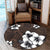 Hawaiian Plumeria Tribe Brown Polynesian Round Carpet AH - Polynesian Pride