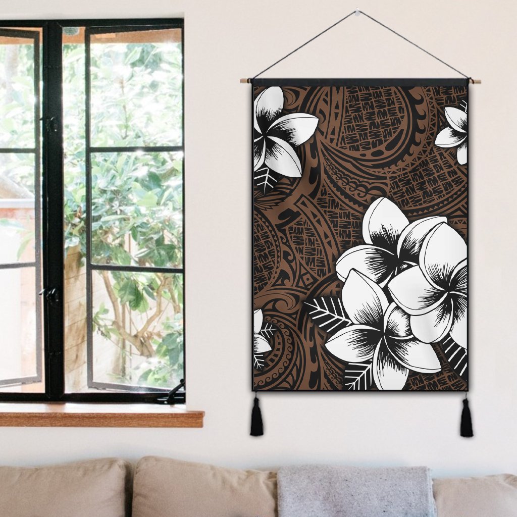 Hawaiian Plumeria Tribe Brown Polynesian Hanging Poster AH - Polynesian Pride