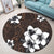 Hawaiian Plumeria Tribe Brown Polynesian Round Carpet AH - Polynesian Pride