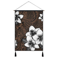 Hawaiian Plumeria Tribe Brown Polynesian Hanging Poster AH Hanging Poster Cotton And Linen - Polynesian Pride