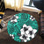 Hawaiian Plumeria Tribe Turquoise Polynesian Round Carpet AH - Polynesian Pride