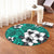 Hawaiian Plumeria Tribe Turquoise Polynesian Round Carpet AH - Polynesian Pride