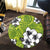 Hawaiian Plumeria Tribe Yellow Green Polynesian Round Carpet AH - Polynesian Pride