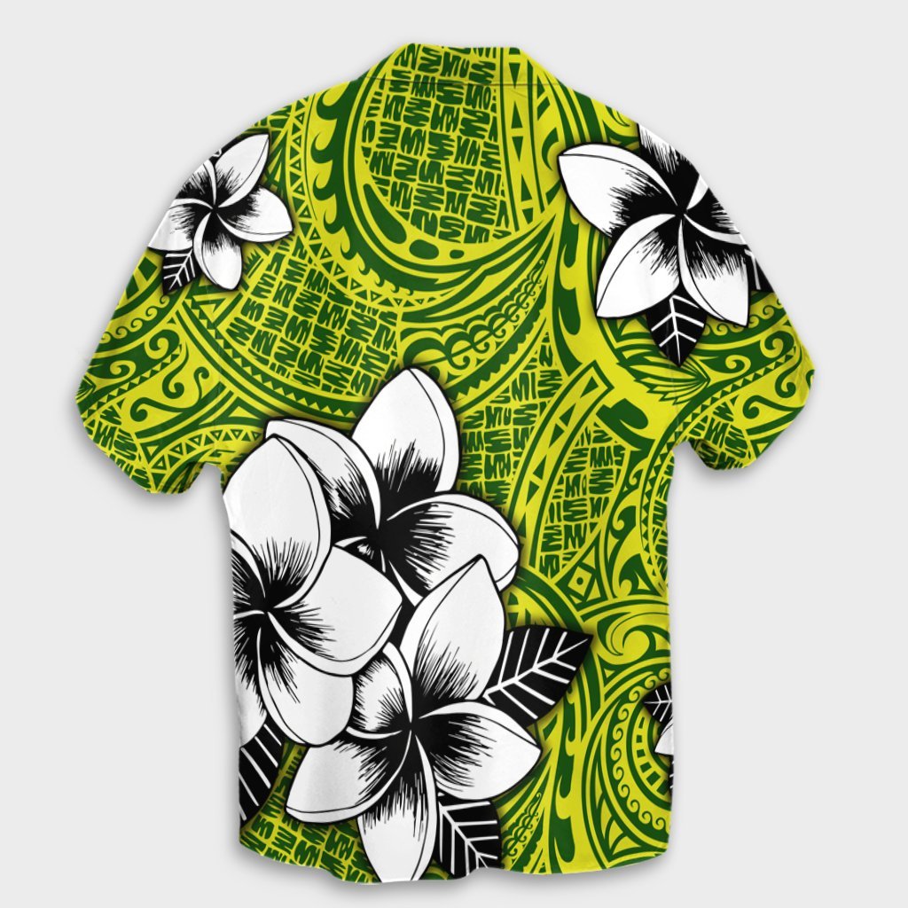 Hawaiian Plumeria Tribe Yellow Green Polynesian Hawaiian Shirt AH - Polynesian Pride