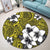 Hawaiian Plumeria Tribe Yellow Polynesian Round Carpet AH - Polynesian Pride