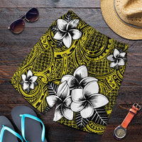 Hawaiian Plumeria Tribe Yellow Polynesian Men's Shorts AH Art - Polynesian Pride