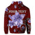 Custom Hawaiian Plumeria Violet Polynesian Red Hoodie - Polynesian Pride